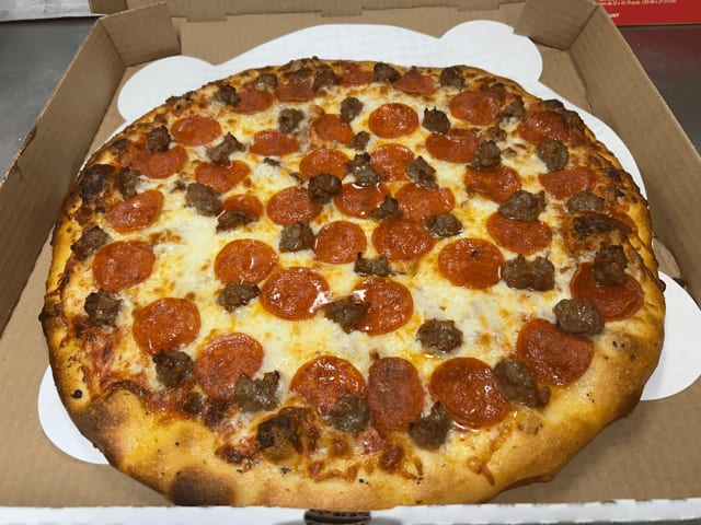 Roof Monkey Roofing MEAT LOVERS PIZZA.
